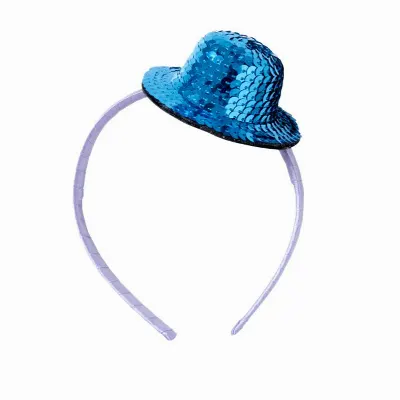 Hairband with Sequined Top Hat, Blue