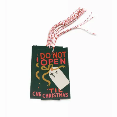 Set med 10 st Do Not Open ´Til Christmas Gift tags