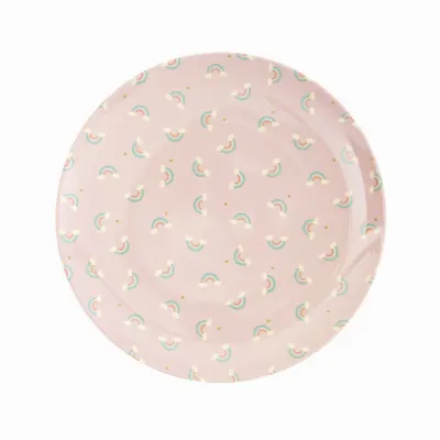 Melamine kids lunch plate with Rainbow print
