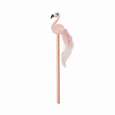 Pencil with Flamingo Eraser, Coral