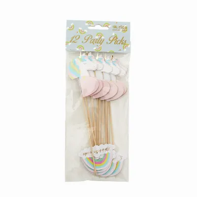 Party sticks in unicorn and rainbow shape