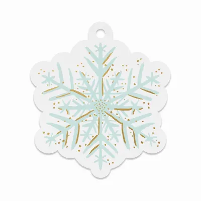 Set med 8 st gift tags, Snowflake Die-Cut