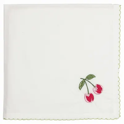 Servett Cherry, Red w/embroidery
