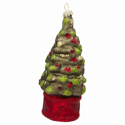 Ornament glass Christmas tree, Green