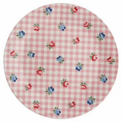 Plate Viola check, Pale pink