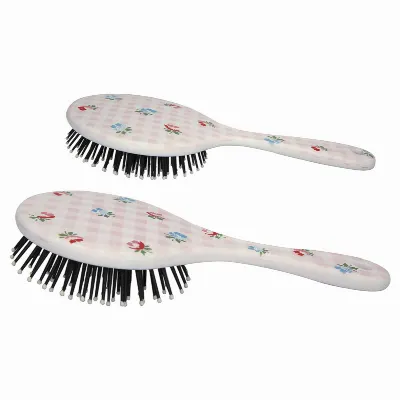 Hair brush round Viola check, Pale pink set of 2ass