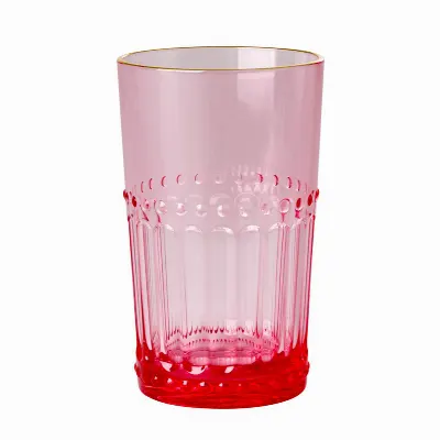 Acrylic Tumbler in Pink with Gold Edge, Small
