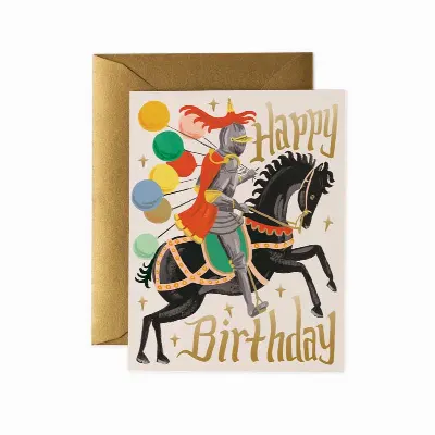 Kort med kuvert, Knight Birthday card
