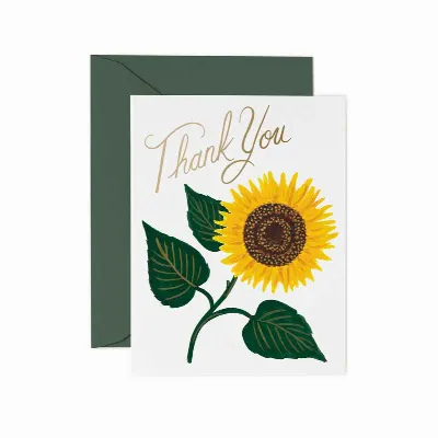 Kort med kuvert, Sunflower Thank you card