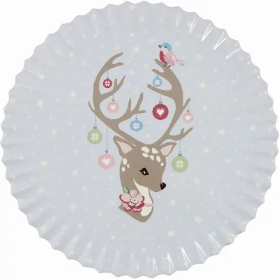 Coaster round Dina, Pale blue