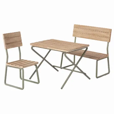 Garden set, Table w. chair and bench