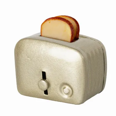 Miniature toaster & bread - Silver