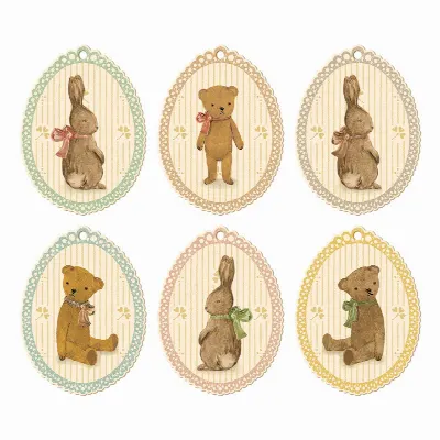 Gift tags, Bunnies and Teddies 12 pcs.