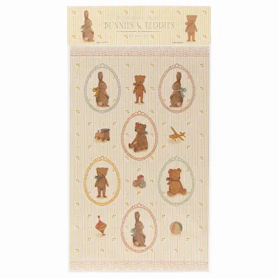 Sticker sheet, Bunnies and Teddies