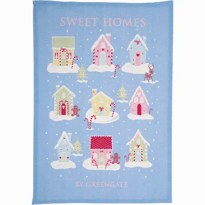Kökshandduk Laura homes, Dusty blue piece printed