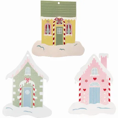 Gift tag Laura christmas, White 6 pcs assorted