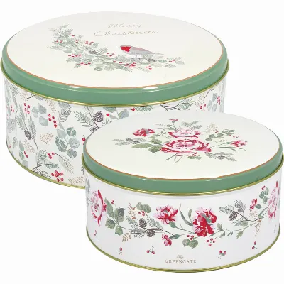 Set med 2 burkar Merle, White