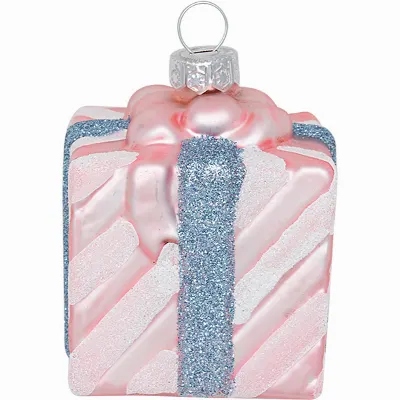 Ornament glass Gift, Pale pink