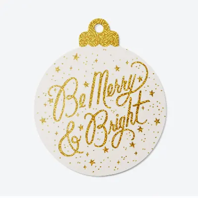 Set med 8 st gift tags, Be Merry and Bright