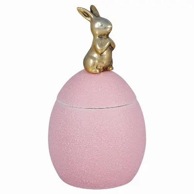 Egg with bunny lid, Pale pink medium