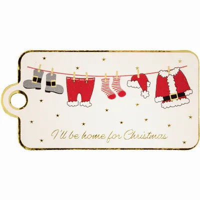 Gift tag, Home for xmas white 6 pcs