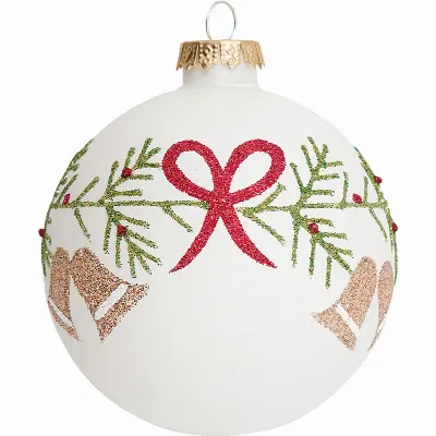 Ball glass Abella wreath, White