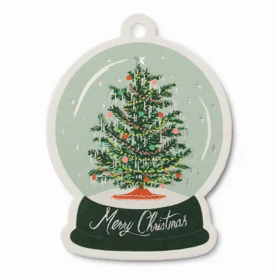 Set med 8 st gift tags, Snow Globe