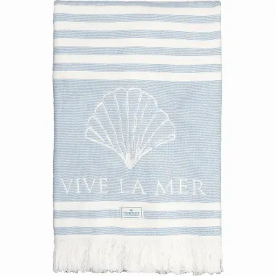 Bath towel Vive la mer, Pale blue