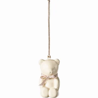 Metal ornament, Teddy bear - Off white/Rose