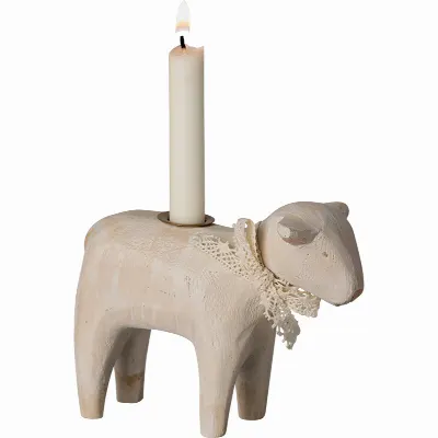 Candle holder, Lamb - Offwhite