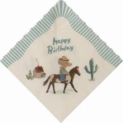 Napkin, Happy birthday - Cowboy