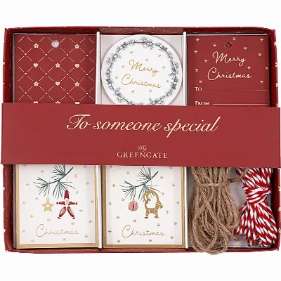 Gift tag box Juana, White 25 pcs ass
