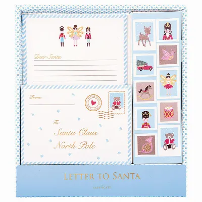 Letter writing set Xmas, White 12pcs