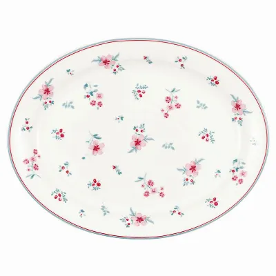 Ovalt serveringsfat Sila, White Medium