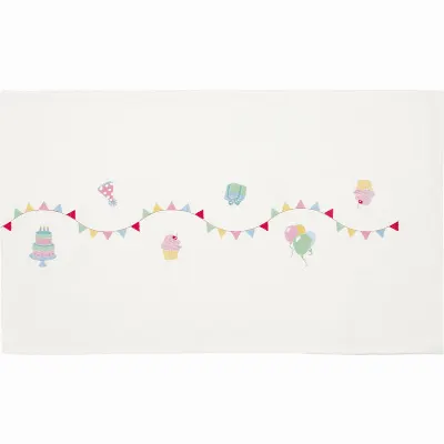 Table runner Birthday, White w emb