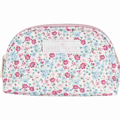 Cosmetic bag half moon Louisa, White small
