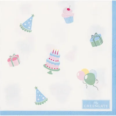 Servetter Birthday, White Small