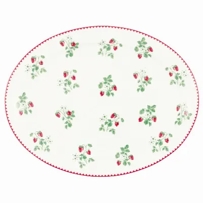 Ovalt serveringsfat Berry, White Medium