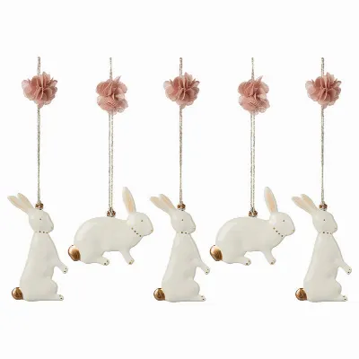 Metal ornaments, Easter bunny 5 pcs.