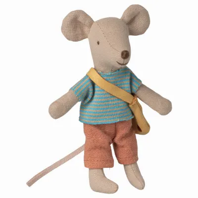 Little brother mouse with bag