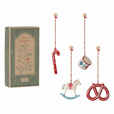 Metal ornament gift set - Peters Christmas - Red/Blue