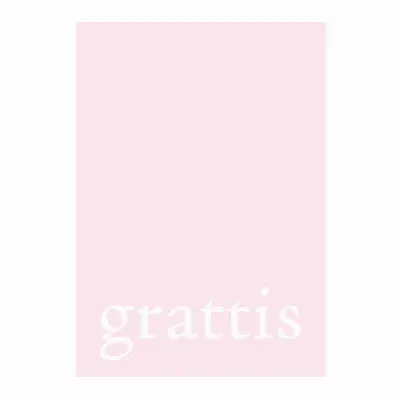 Pyttekort, grattis på rosa