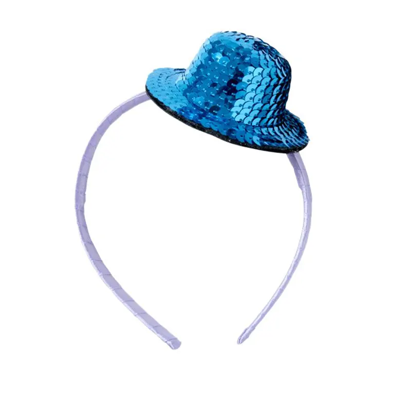 Hairband with Sequined Top Hat, Blue