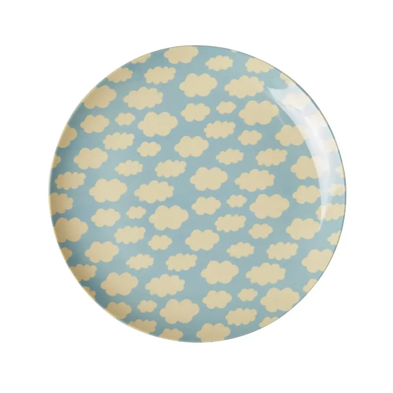 Melamine kids lunch plate with Cloud print