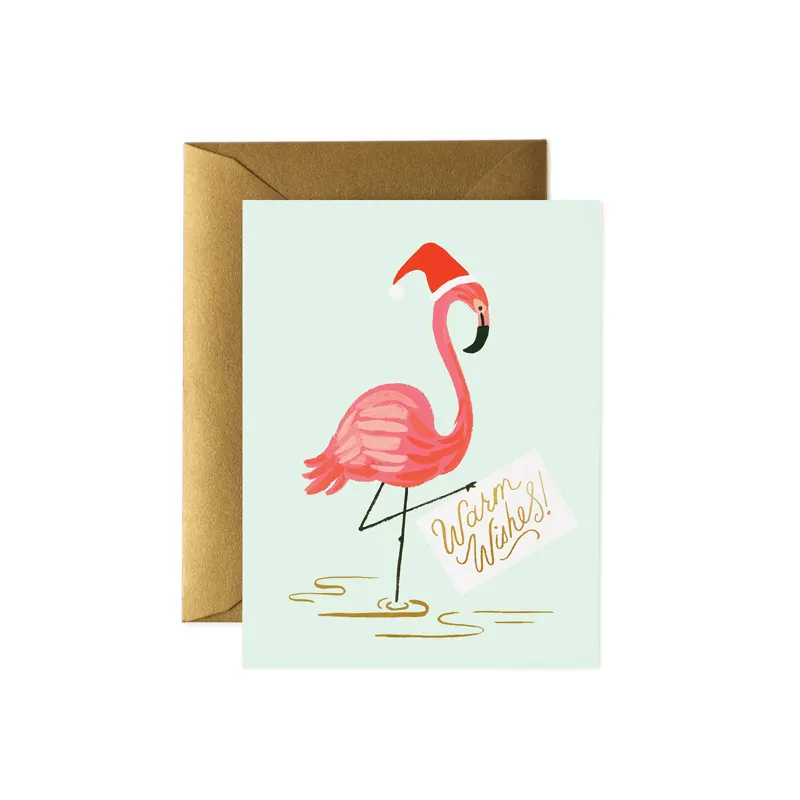 Kort med kuvert, Holiday Flamingo