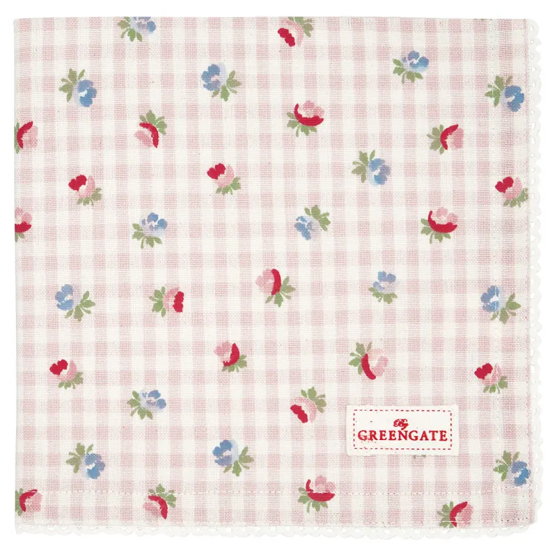 Servett Viola check, Pale pink