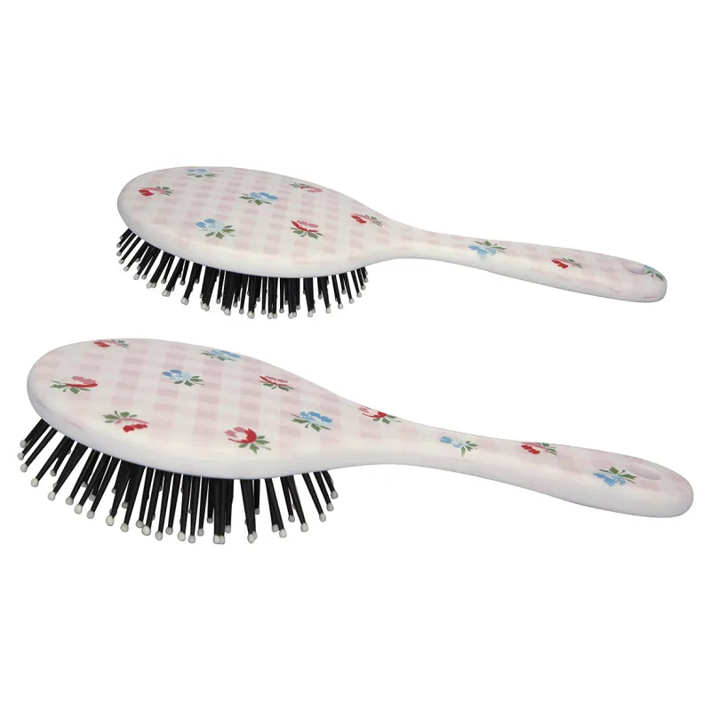 Hair brush round Viola check, Pale pink set of 2ass