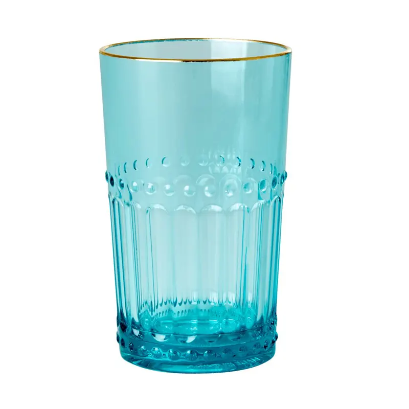 Acrylic Tumbler in Mint with Gold Edge, Small