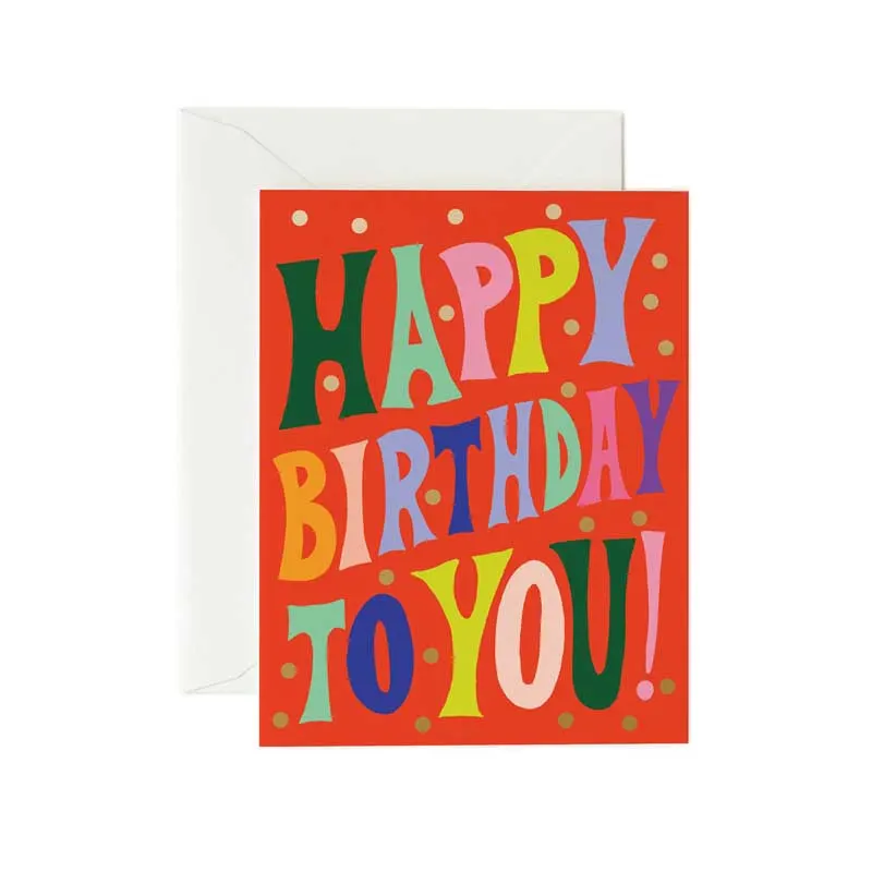 Kort med kuvert, Groovy Birthday card