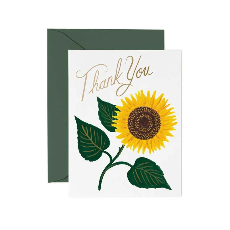 Kort med kuvert, Sunflower Thank you card